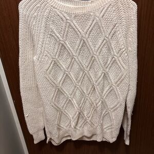 Faded Glory Cream Textured Knit Sweater